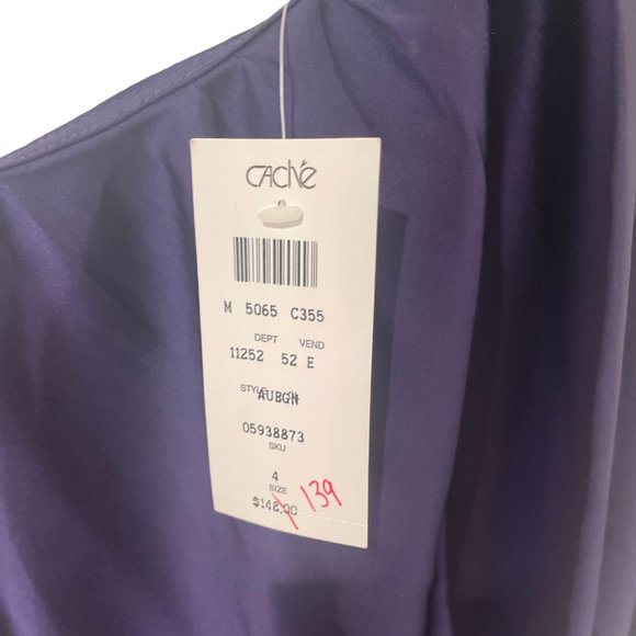 Cache One ShoulderPurple Dress, Size 4 - Picture 8 of 8